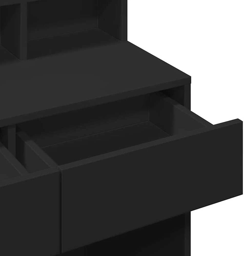 Kosmetinis staliukas su LED, juodos spalvos, 80x41x134,5cm