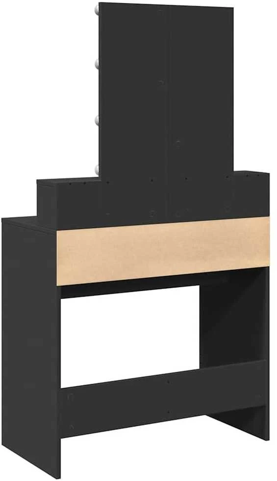 Kosmetinis staliukas su LED, juodos spalvos, 80x41x144,5cm