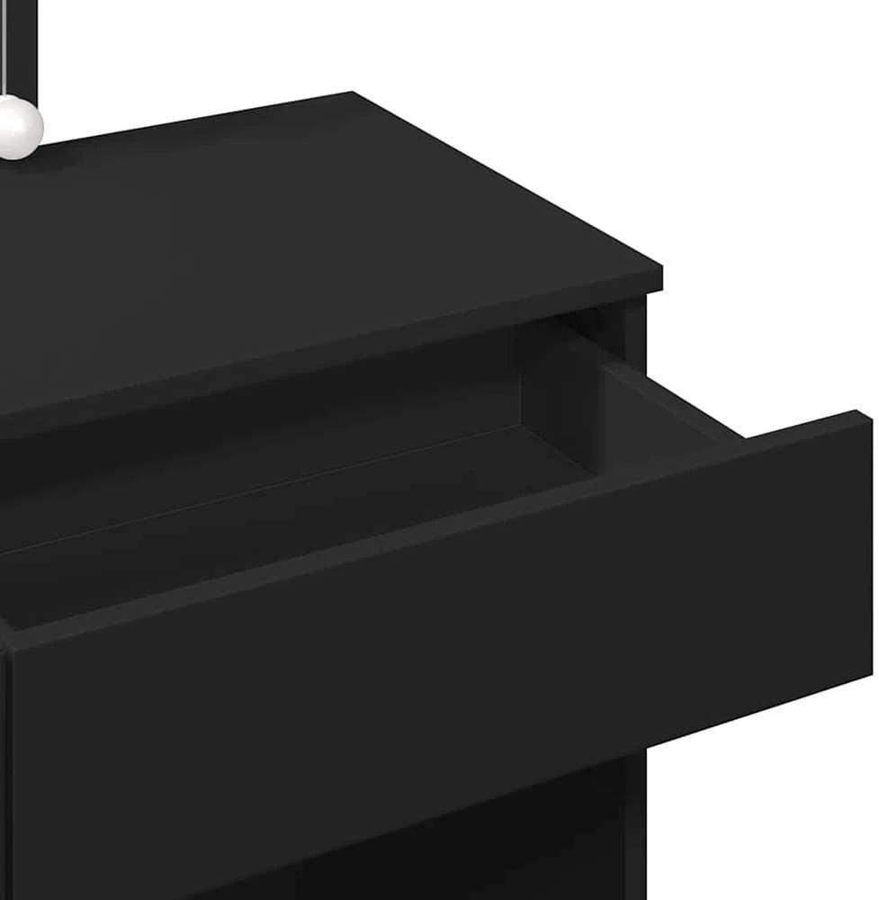 Kosmetinis staliukas su LED, juodos spalvos, 100x40x130cm