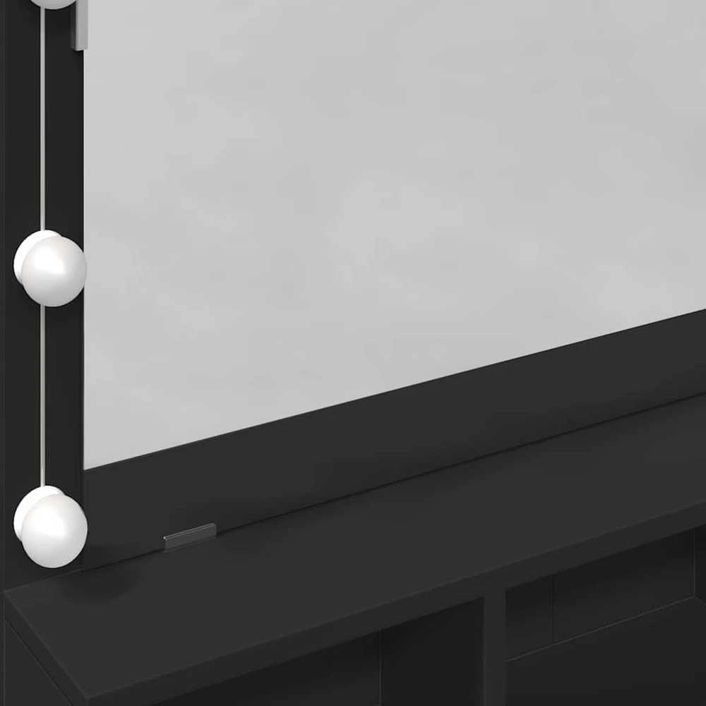 Kosmetinis staliukas su LED, juodos spalvos, 80x41x134,5cm