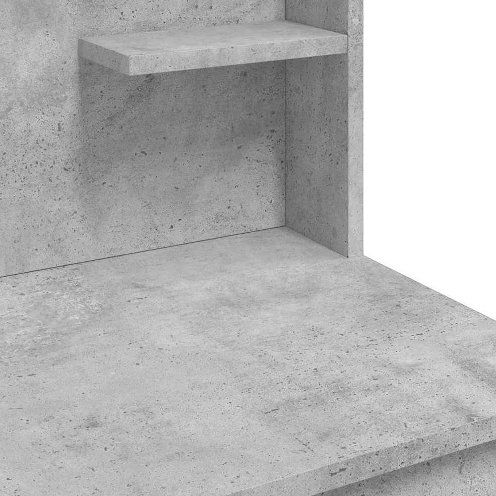 Kosmetinis staliukas su LED lemputėmis, betono, 96x40x142cm