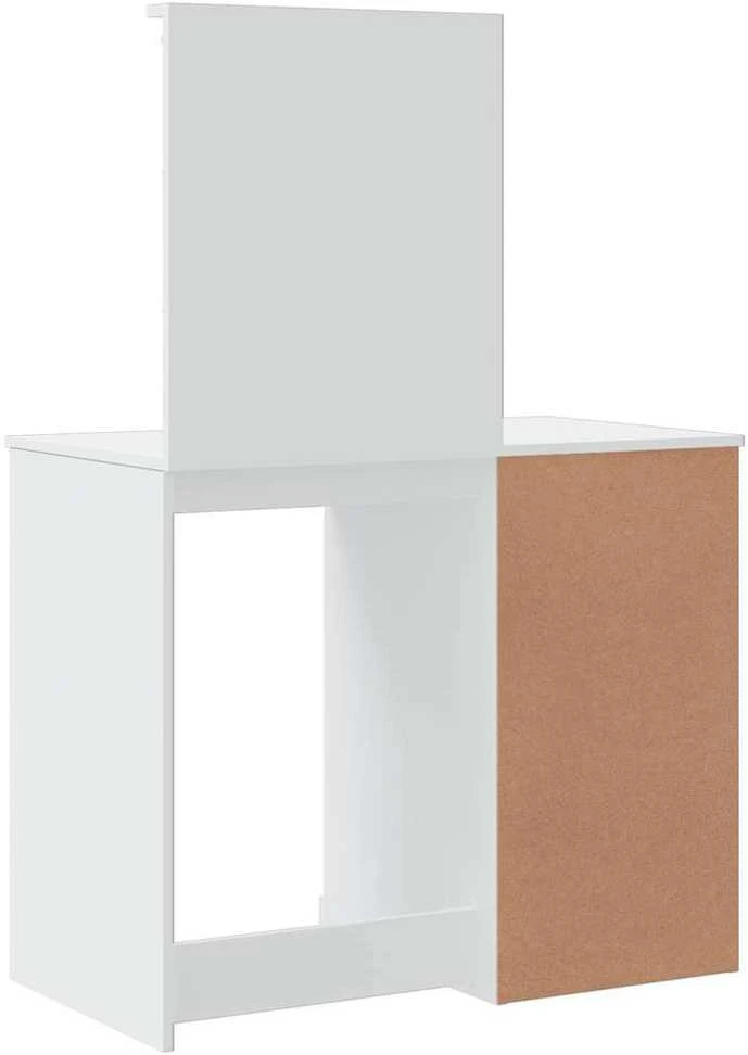 Kosmetinis staliukas su LED lemputėmis, baltas, 90x42x132,5cm
