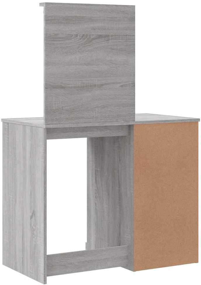Kosmetinis staliukas su LED lemputėmis, pilkas, 90x42x132,5cm