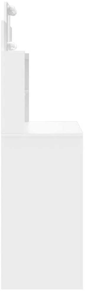 Kosmetinis staliukas su LED lemputėmis, baltas, 96x40x142cm