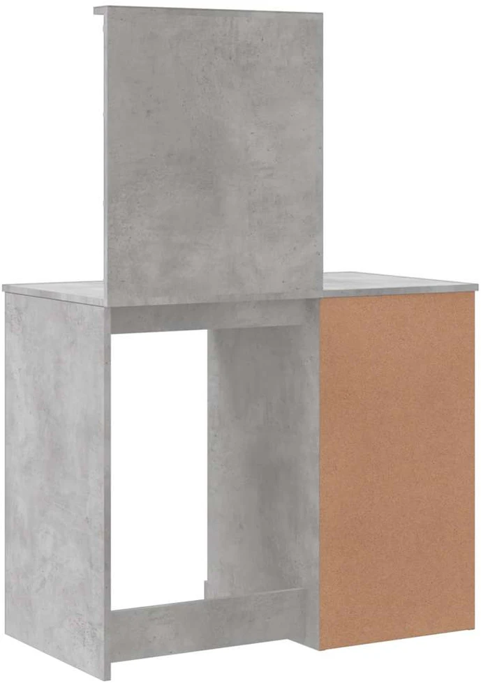 Kosmetinis staliukas su LED lemputėmis, betono, 90x42x132,5cm