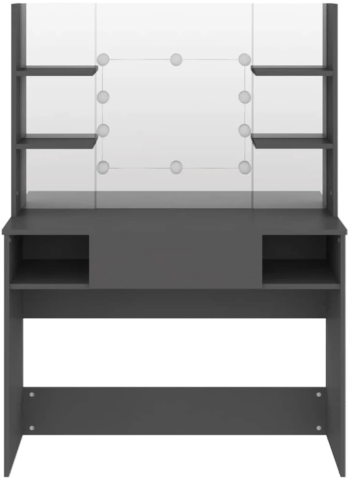 Kosmetinis staliukas su LED, pilkas, 100x40x135cm, MDF