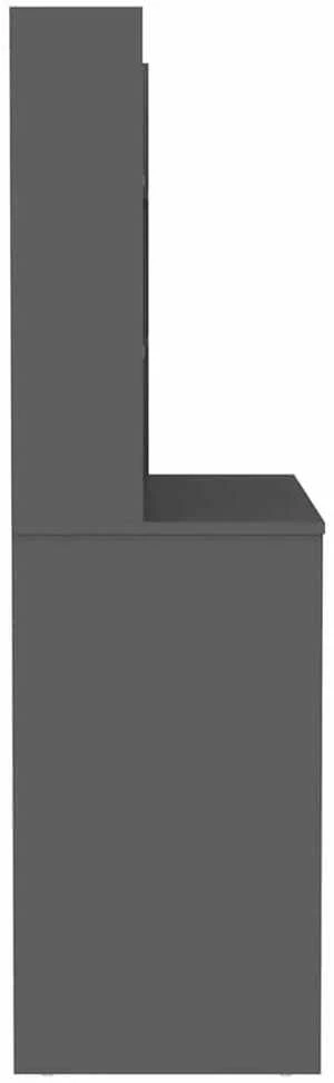 Kosmetinis staliukas su LED, pilkas, 100x40x135cm, MDF