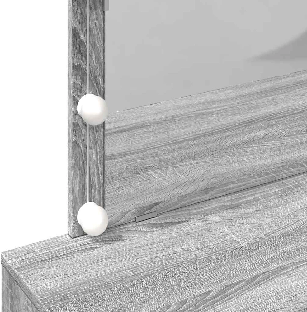 Kosmetinis staliukas su LED, pilkas ąžuolo, 100x40x120cm