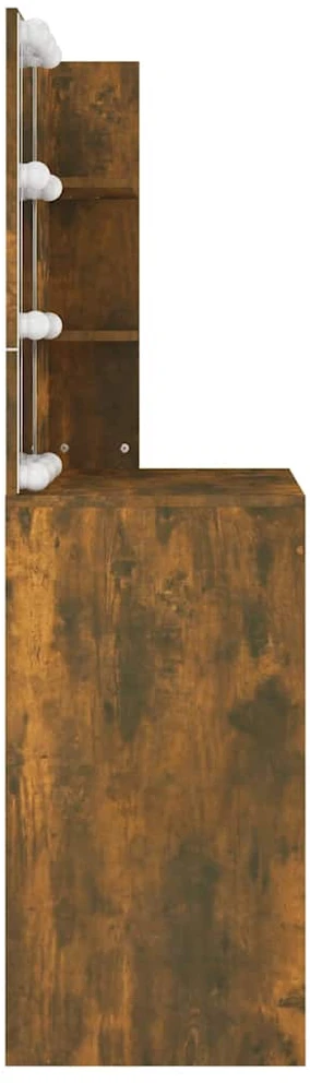 Kosmetinis staliukas su LED, rudas ąžuolo, 74,5x40x141cm