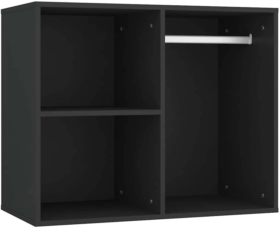Kosmetinis staliukas su LED/spintelėmis, juodas, mediena