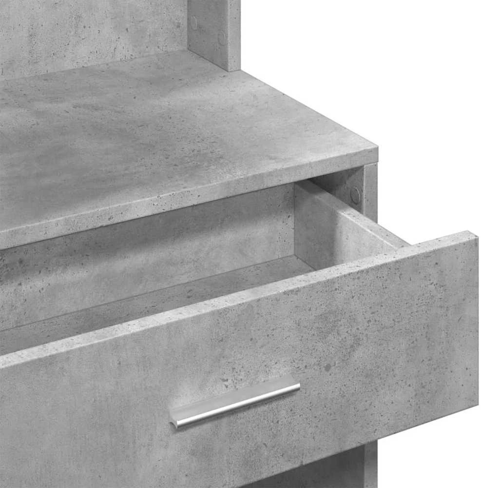 Kosmetinis staliukas su spintele, betono pilkas, 80x35x132cm