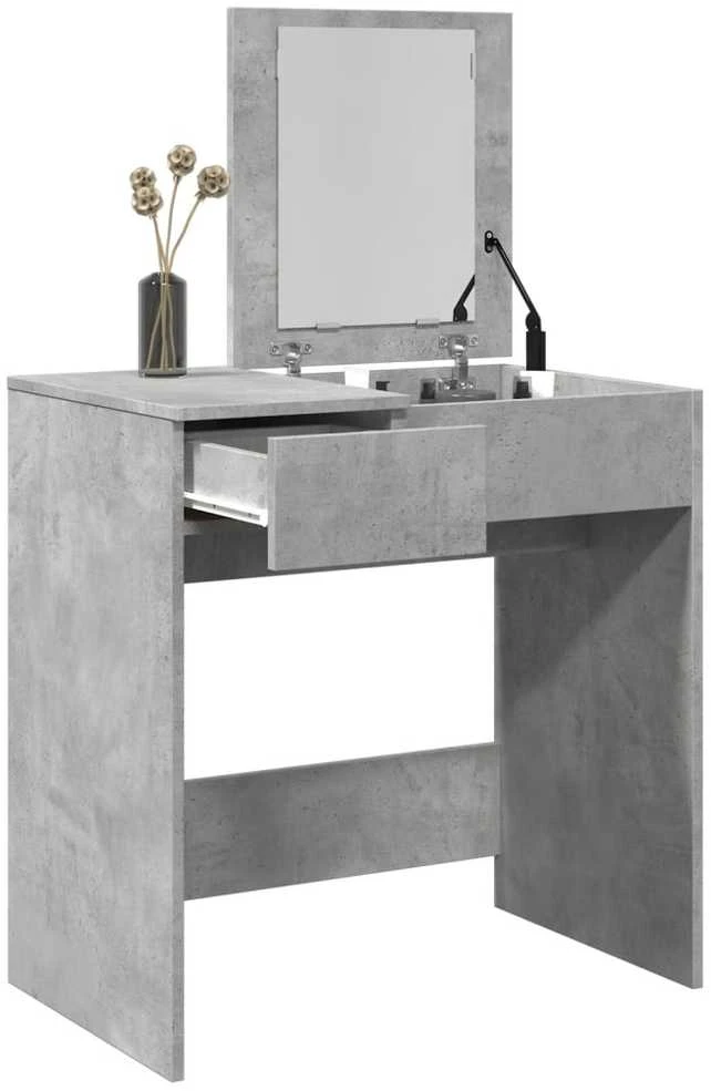 Kosmetinis staliukas su veidrodžiu, betono, 73x46,5x120cm
