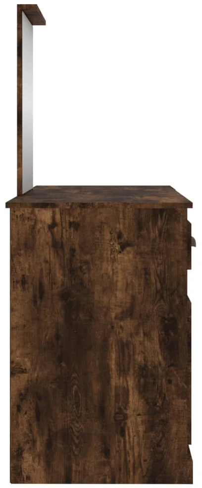 Kosmetinis staliukas su veidrodžiu, dūminis, 130x50x132,5cm