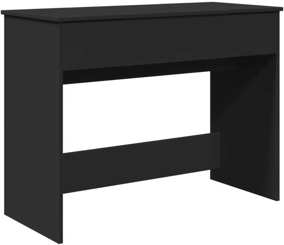 Kosmetinis staliukas su veidrodžiu, juodas, 100x45x76cm