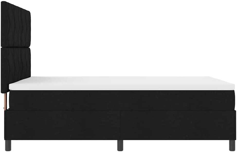Kiemas lova su galvūgalio Juoda 140 x 190 cm audinys
