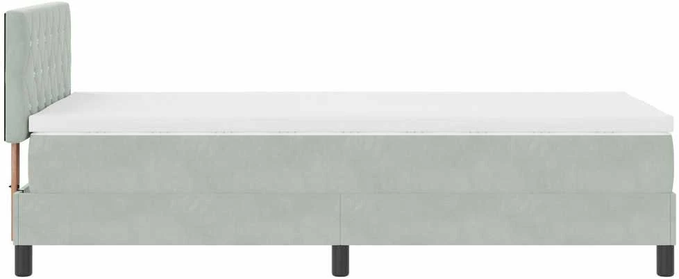 Kiemas lova su čiužiniu Šviesiai pilka 90 x 200 cm Aksomas