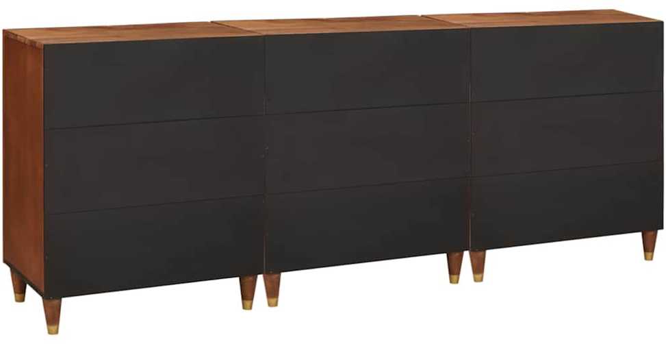 Šoninė spintelė 3 vnt. 180 x 33 x 75 cm Kietas mango medis Ruda