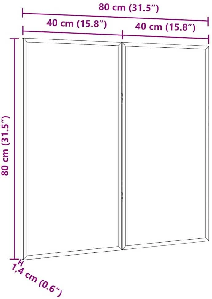 Pranešimų lenta 80 x 80 x 1.4 cm Pušies masyvas Juoda