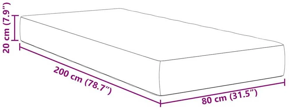 Lova su čiužiniu Kreminė 80 x 200 cm audinys