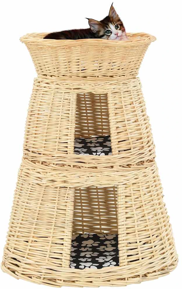 Krepšių katėms rinkinys, 3 dalių, 47x34x60cm, gluosnis