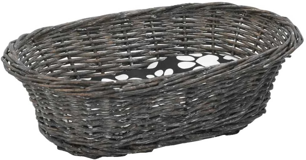Krepšių katėms rinkinys, 3 dalių, pilkas, 47x34x60cm, gluosnis
