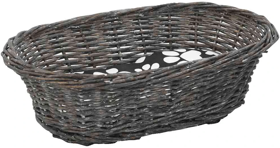 Krepšių katėms rinkinys, 3 dalių, pilkas, 47x34x60cm, gluosnis