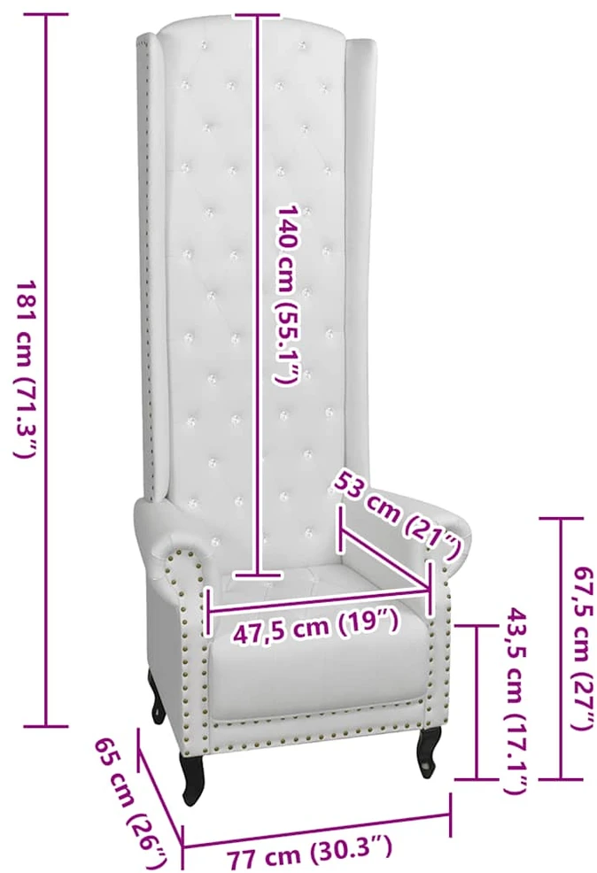 Fotelis Krėslas, baltas, dirbtinė oda