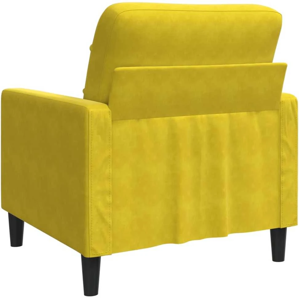 Sofa Krėslas, geltonos spalvos, 60cm, aksomas