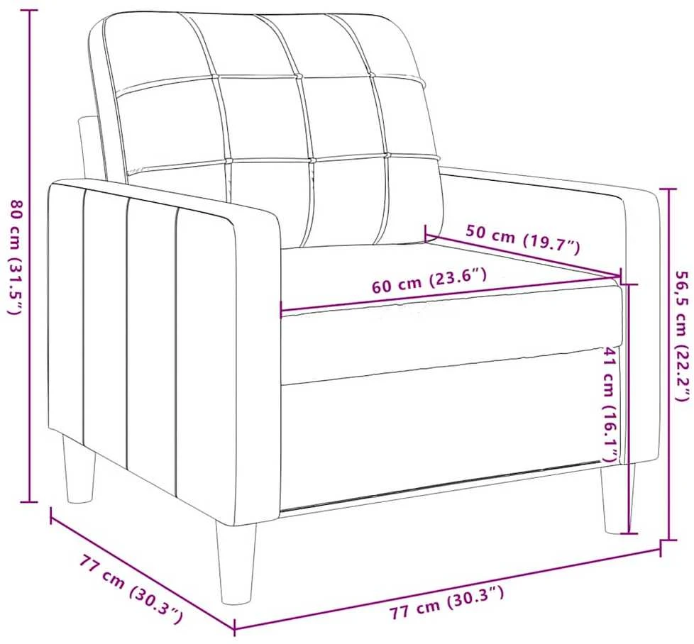 Sofa Krėslas, geltonos spalvos, 60cm, aksomas