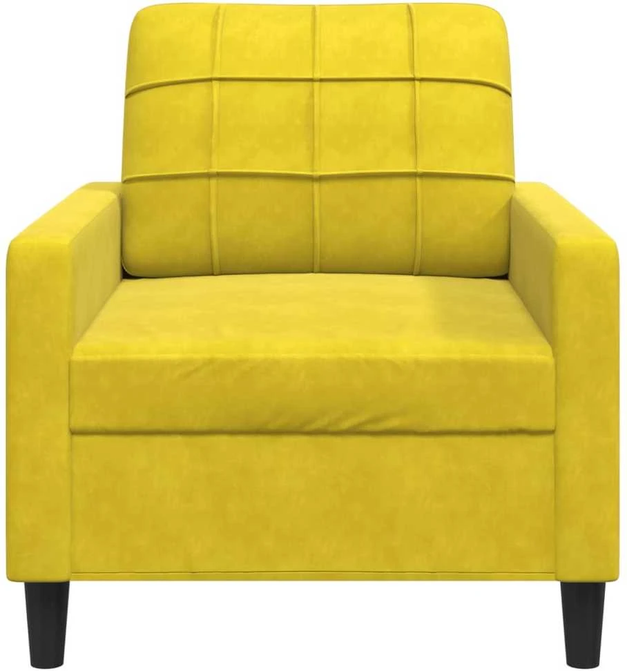 Sofa Krėslas, geltonos spalvos, 60cm, aksomas