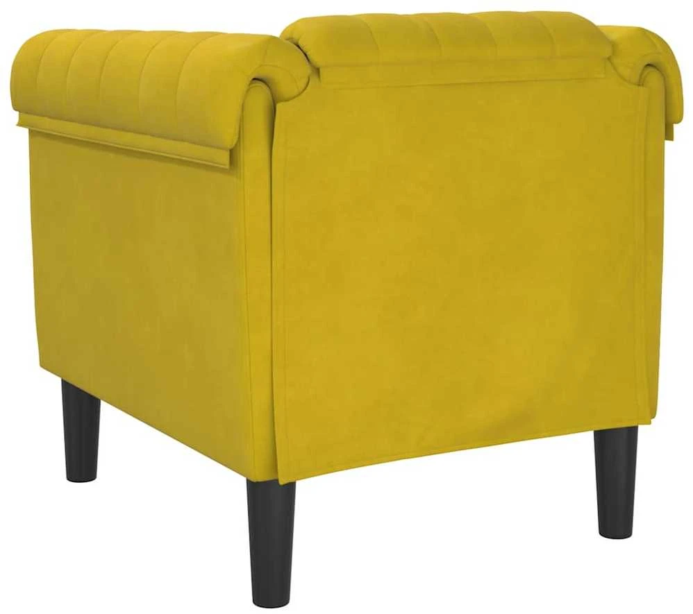 Sofa Krėslas, geltonos spalvos, aksomas