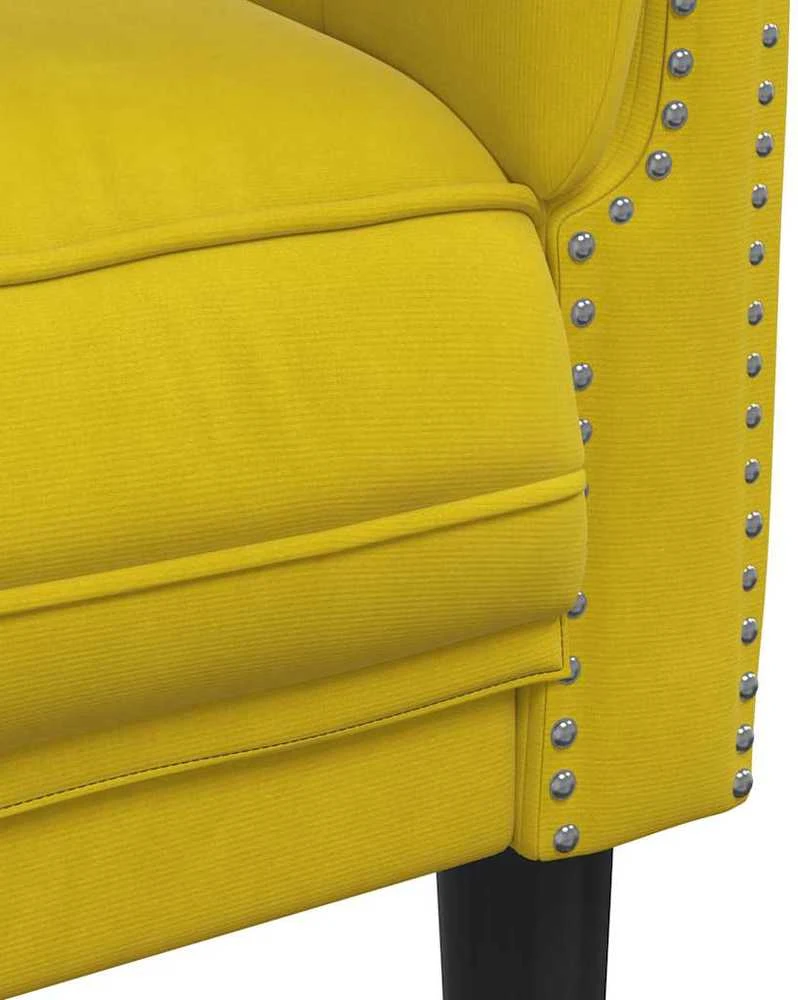 Sofa Krėslas, geltonos spalvos, aksomas