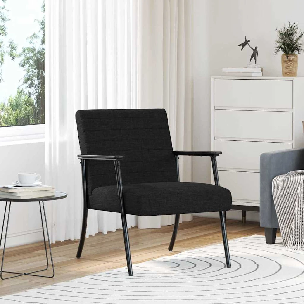 Fotelis krėslas Juoda 59 x 75 x 78 cm audinys