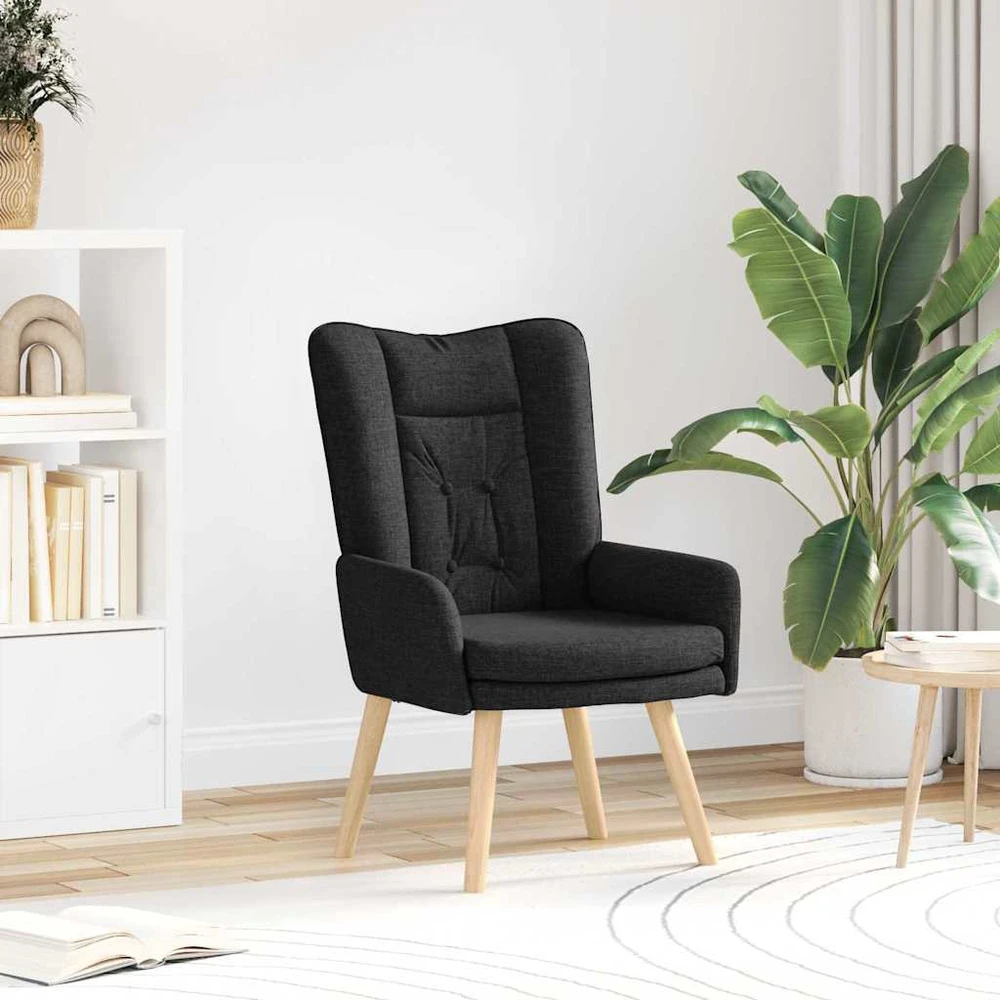 Fotelis krėslas Juoda 63 x 67 x 94 cm Audinys ir fanera