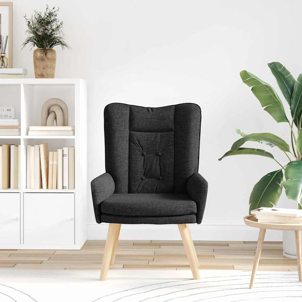 Fotelis krėslas Juoda 63 x 67 x 94 cm Audinys ir fanera