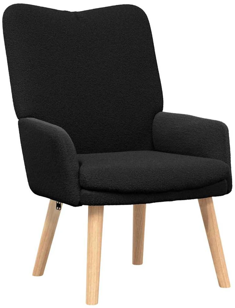 Fotelis krėslas Juoda 63 x 67 x 94 cm Avies audinys ir medienos plokštė