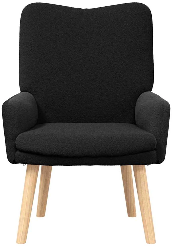 Fotelis krėslas Juoda 63 x 67 x 94 cm Avies audinys ir medienos plokštė