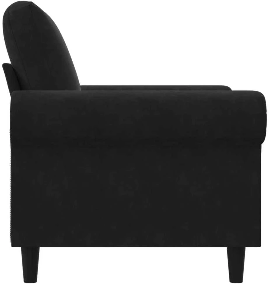Sofa Krėslas, juodos spalvos, 60cm, aksomas