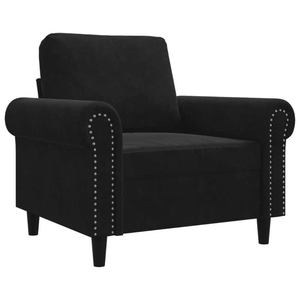 Sofa Krėslas, juodos spalvos, 60cm, aksomas