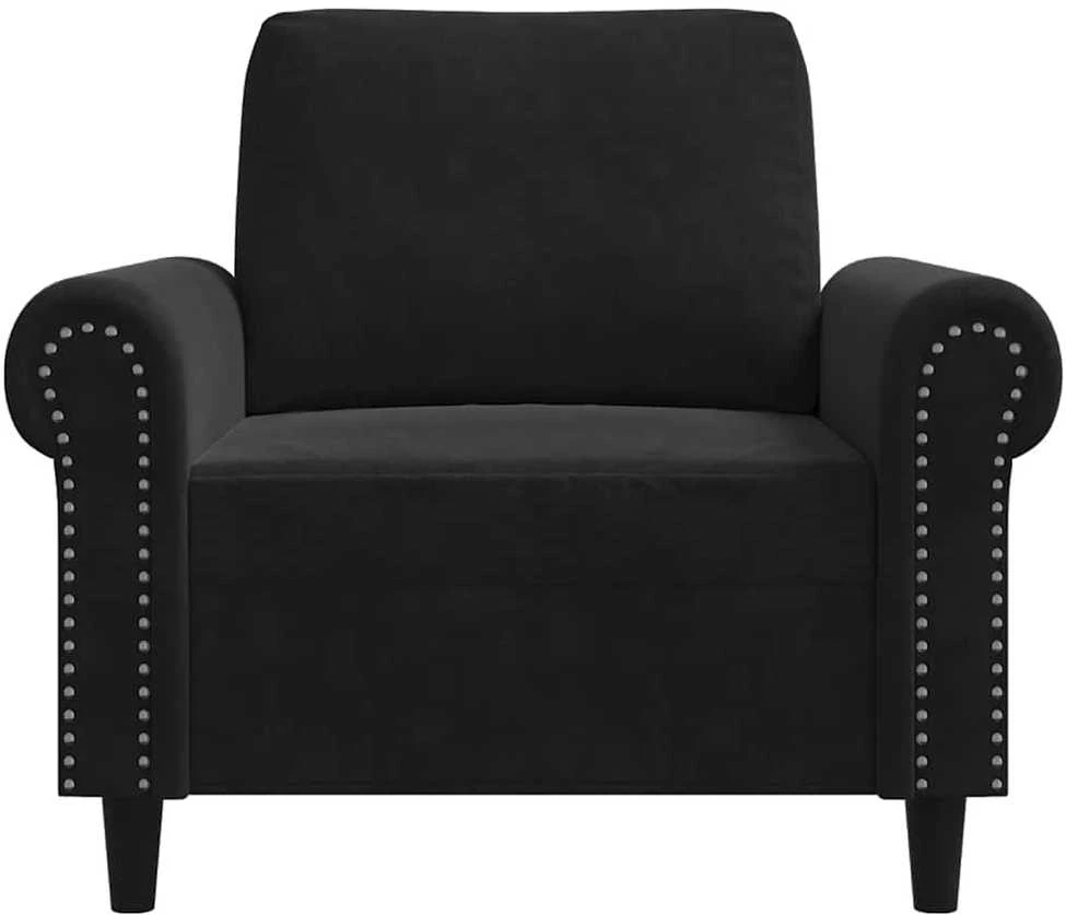 Sofa Krėslas, juodos spalvos, 60cm, aksomas