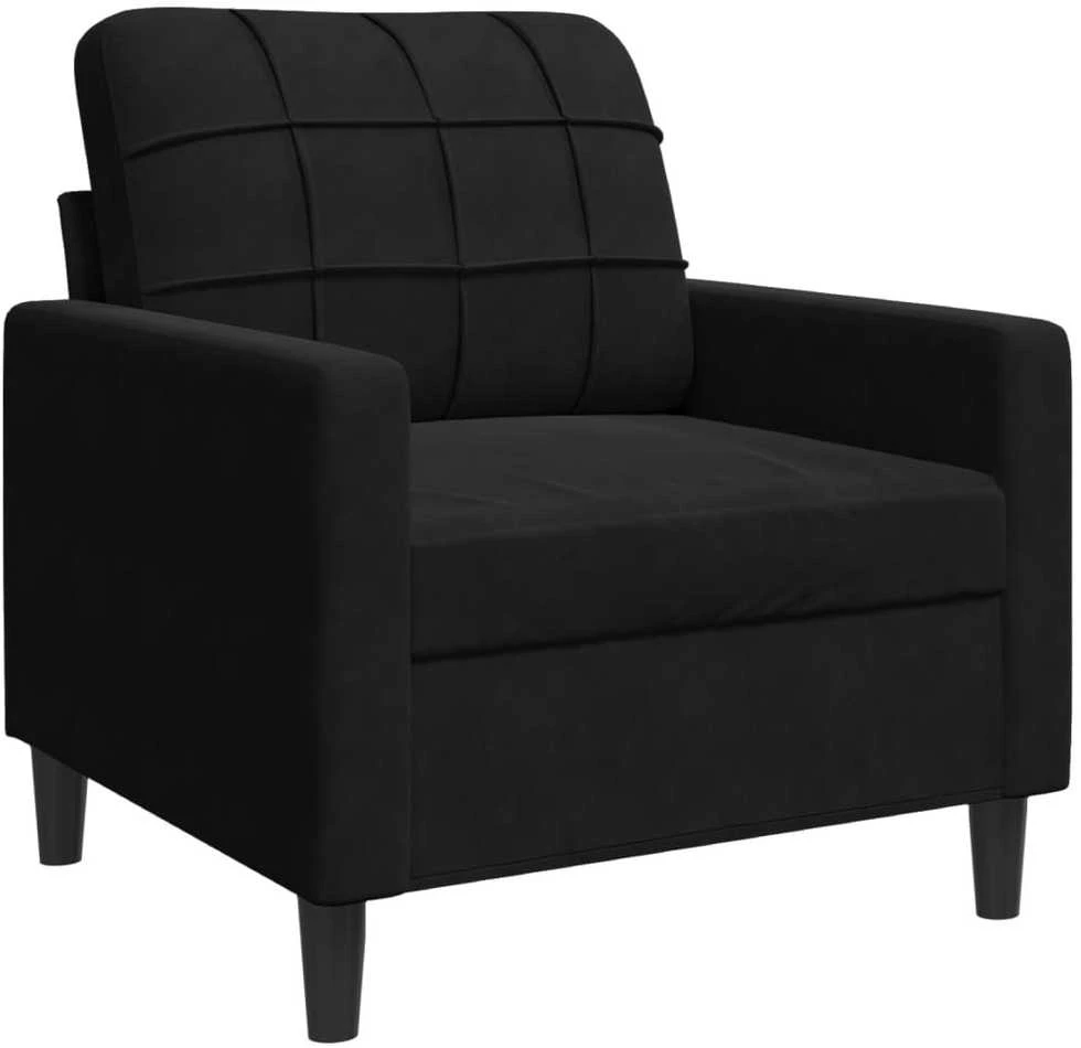 Sofa Krėslas, juodos spalvos, 60cm, aksomas