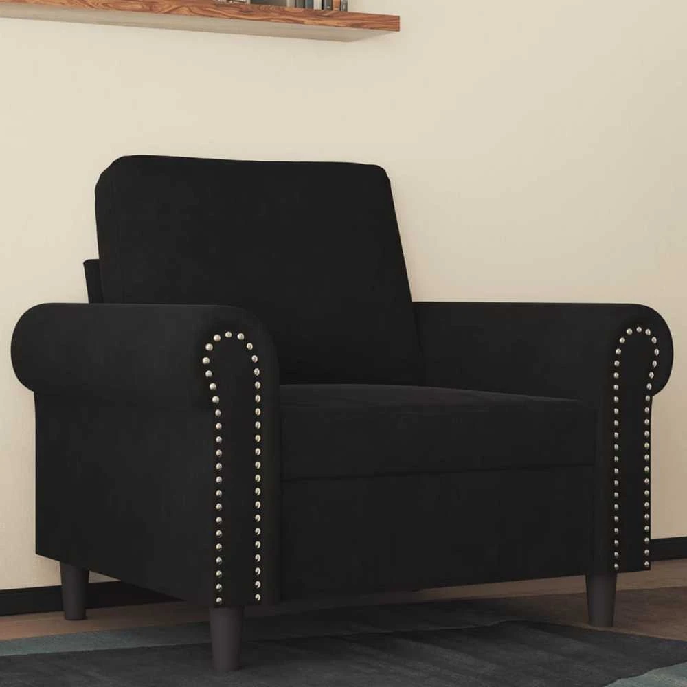 Sofa Krėslas, juodos spalvos, 60cm, aksomas