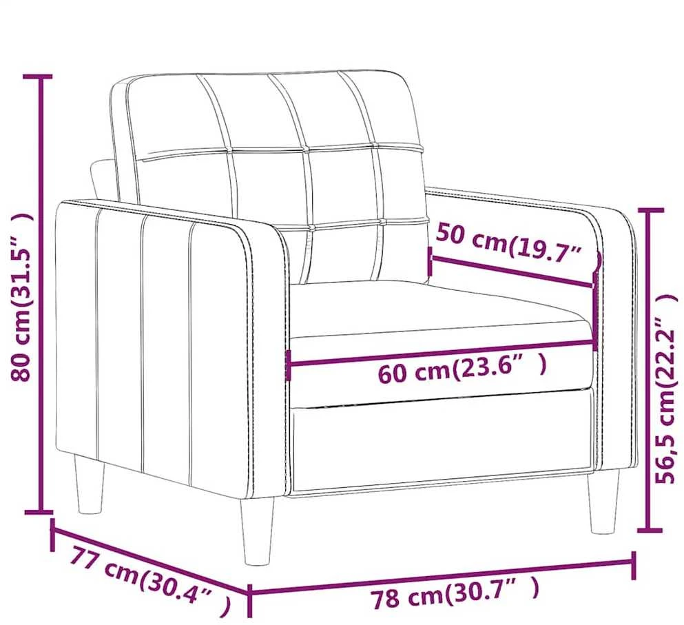 Sofa Krėslas, juodos spalvos, 60cm, dirbtinė oda