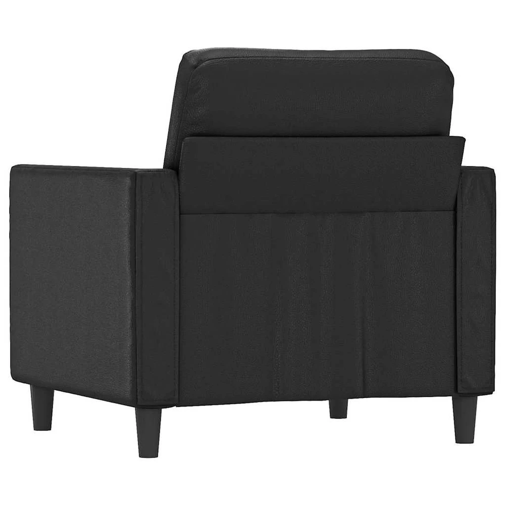 Sofa Krėslas, juodos spalvos, 60cm, dirbtinė oda