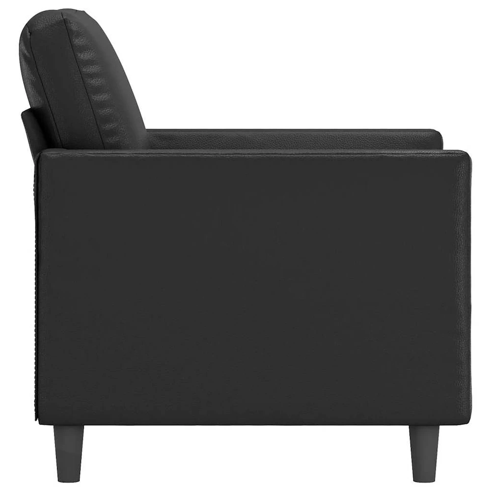 Sofa Krėslas, juodos spalvos, 60cm, dirbtinė oda