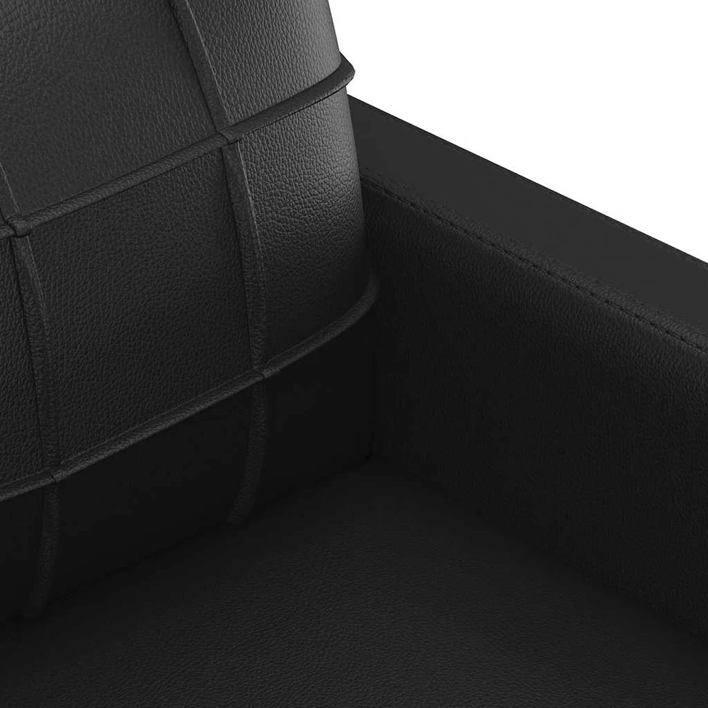 Sofa Krėslas, juodos spalvos, 60cm, dirbtinė oda
