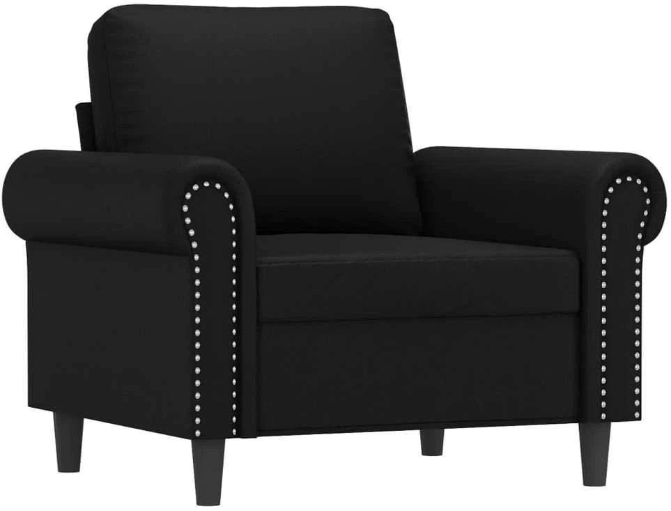 Fotelis Krėslas, juodos spalvos, 60cm, dirbtinė oda