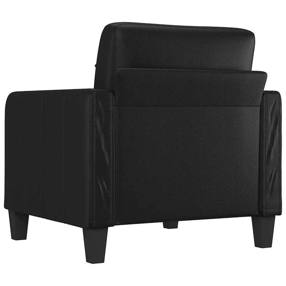 Sofa Krėslas, juodos spalvos, 60cm, dirbtinė oda