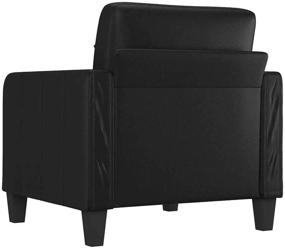Sofa Krėslas, juodos spalvos, 60cm, dirbtinė oda