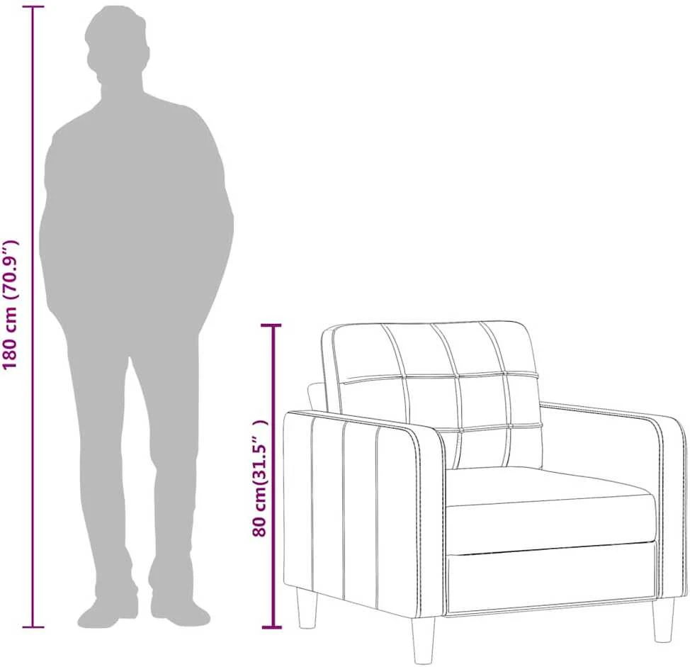 Sofa Krėslas, juodos spalvos, 60cm, dirbtinė oda